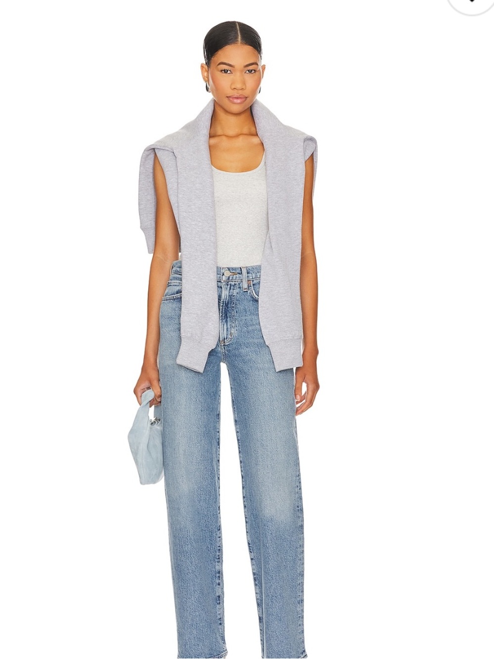 AGOLDE Harper Mid Rise Relaxed Straight Cropper Frayed Hem Jeans